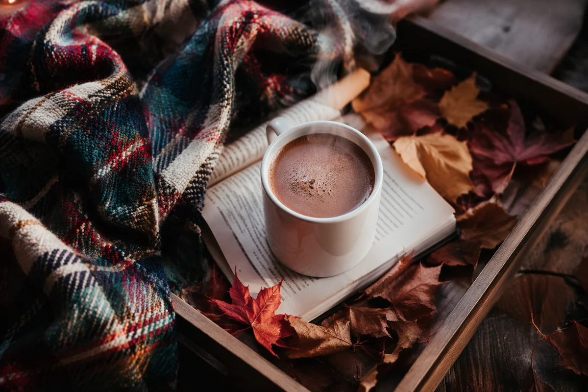 Cozy Autumn Comfort With Candlelit Cocoa