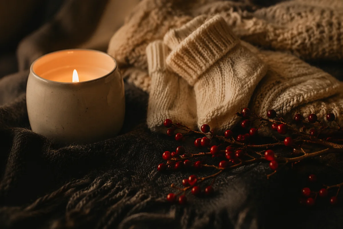 Cozy Candlelight Comfort with Winter Blanket