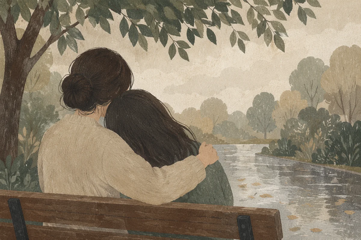 Compassionate Friends Sharing a Quiet Embrace