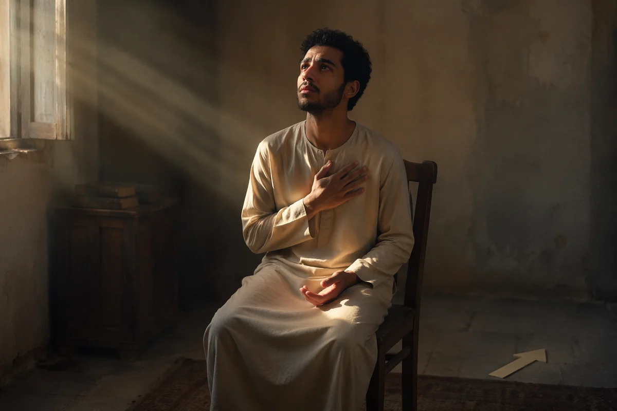 Contemplative Man in Soft Morning Light