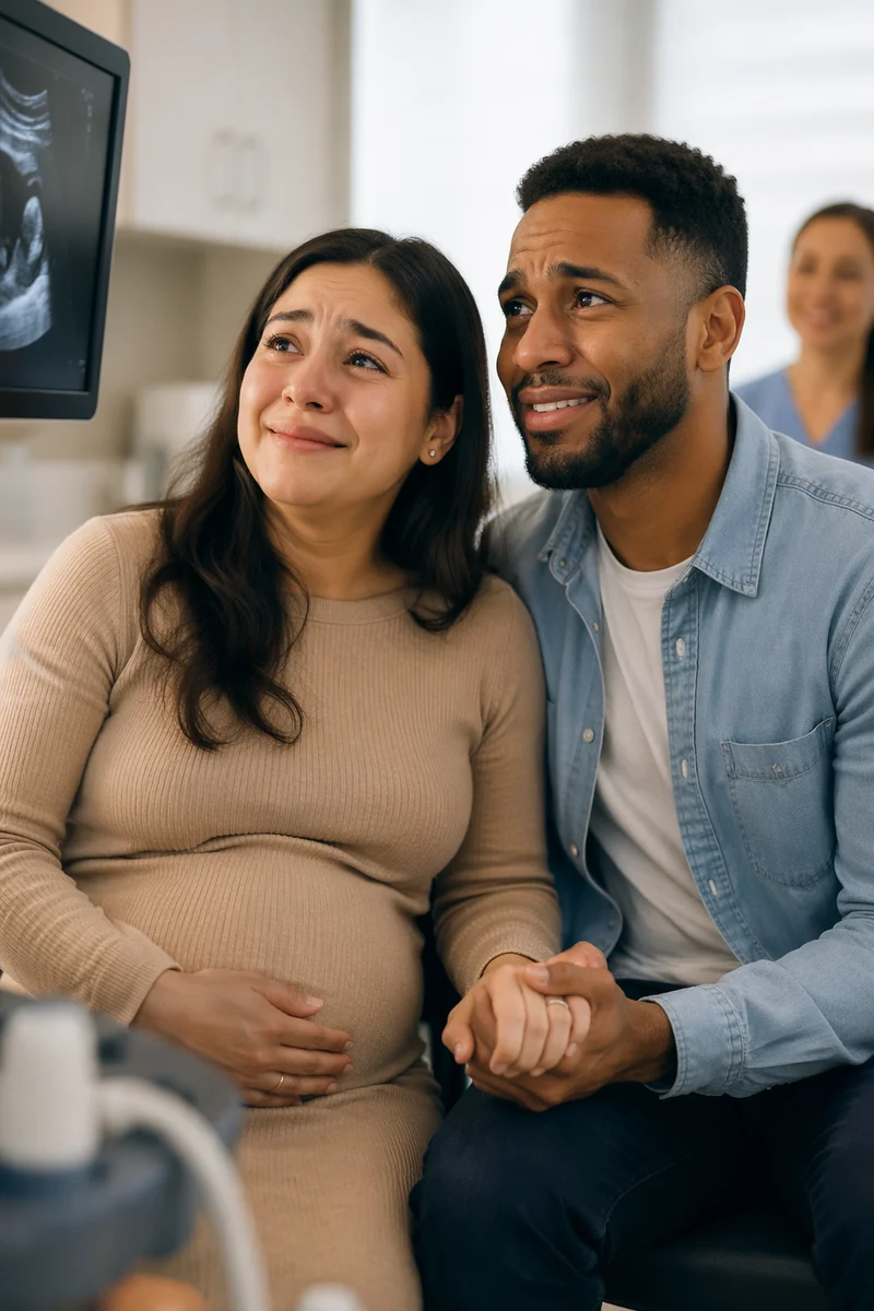 Expectant Couple Hearing Baby Heartbeat