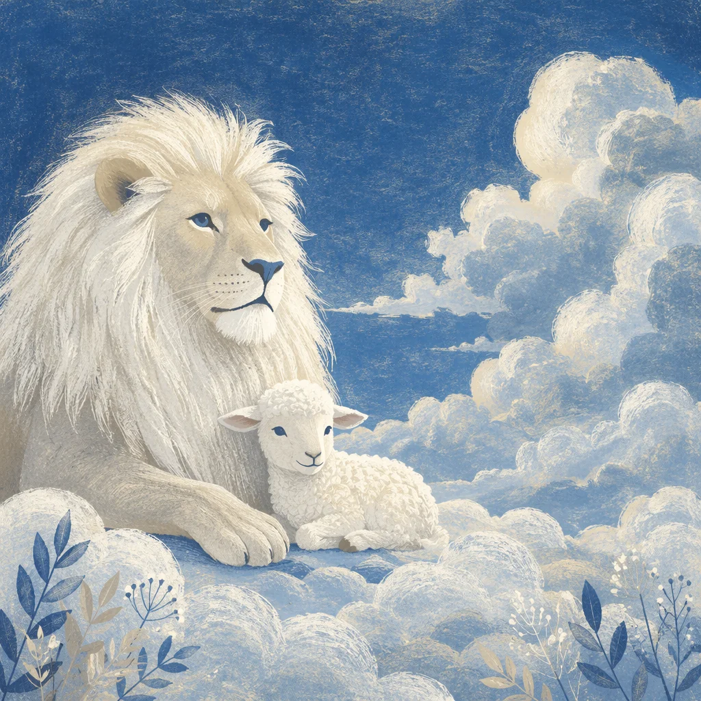 Lion and Lamb Courage in the Clouds
