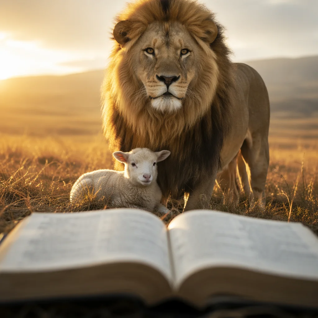 Lion and Lamb at Sunrise Faith