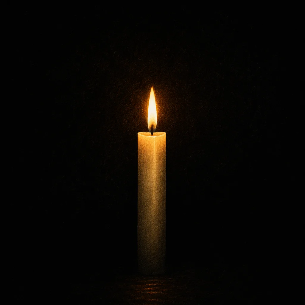 Single Candle of Courage in Darkness