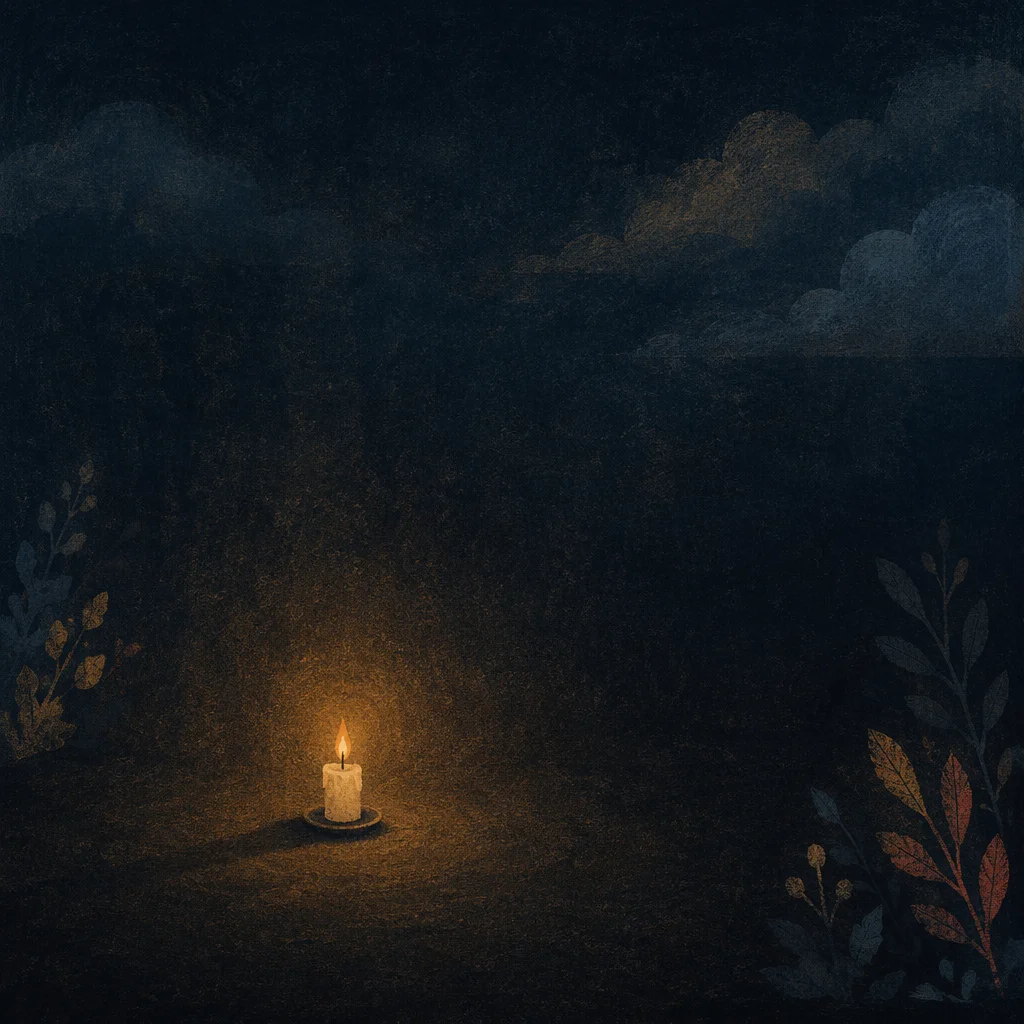 Single Candle of Courage in Darkness