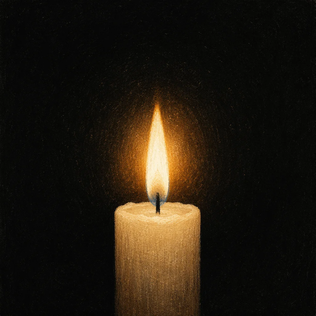 Single Candle of Courage in Darkness