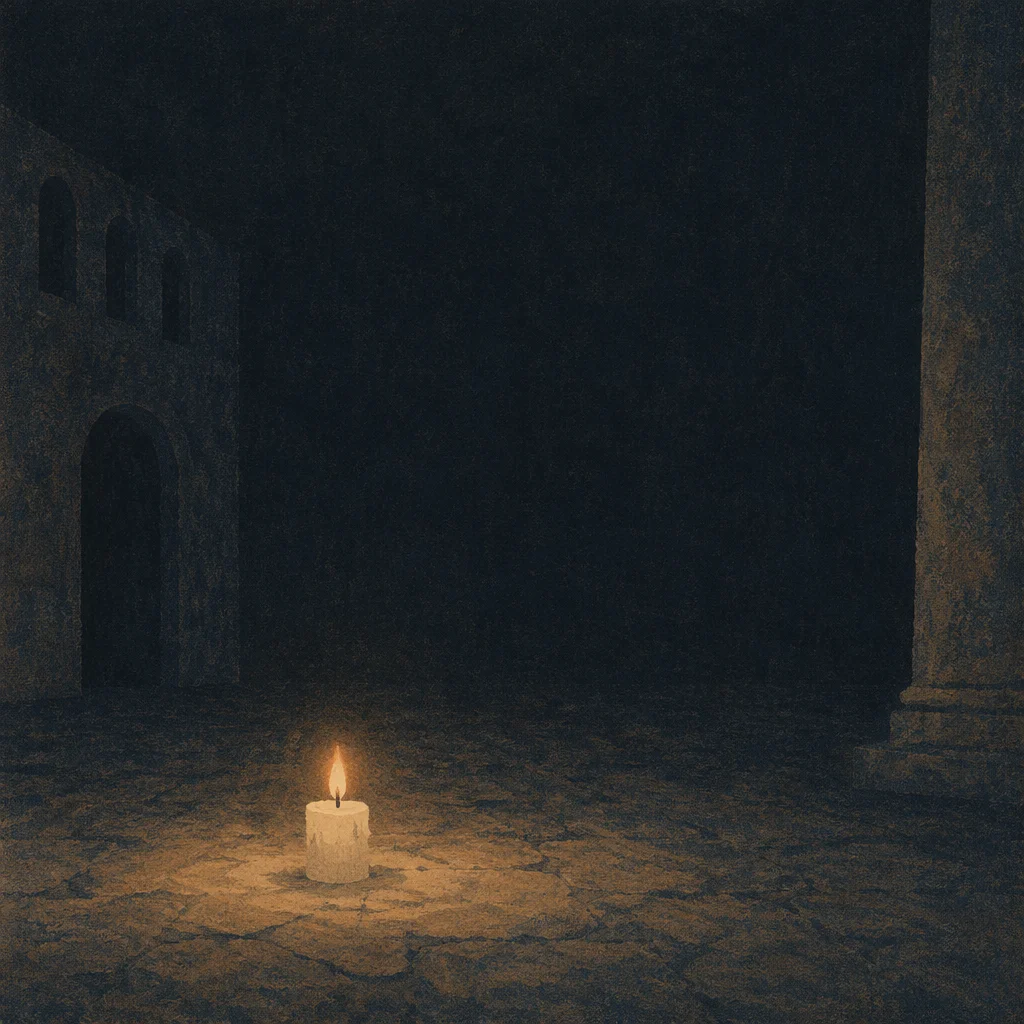 Single Candle of Courage in Darkness