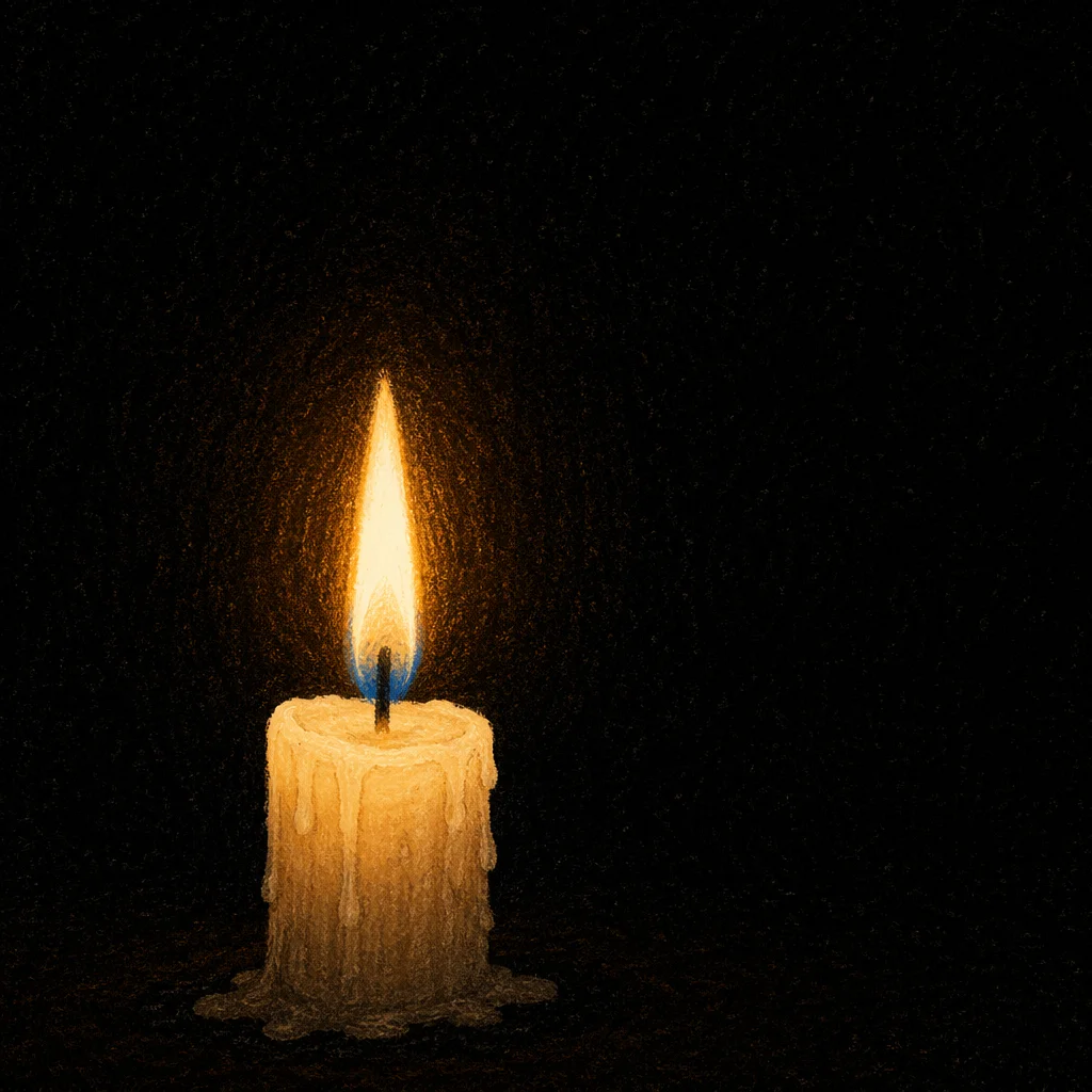 Single Candle of Courage in Darkness