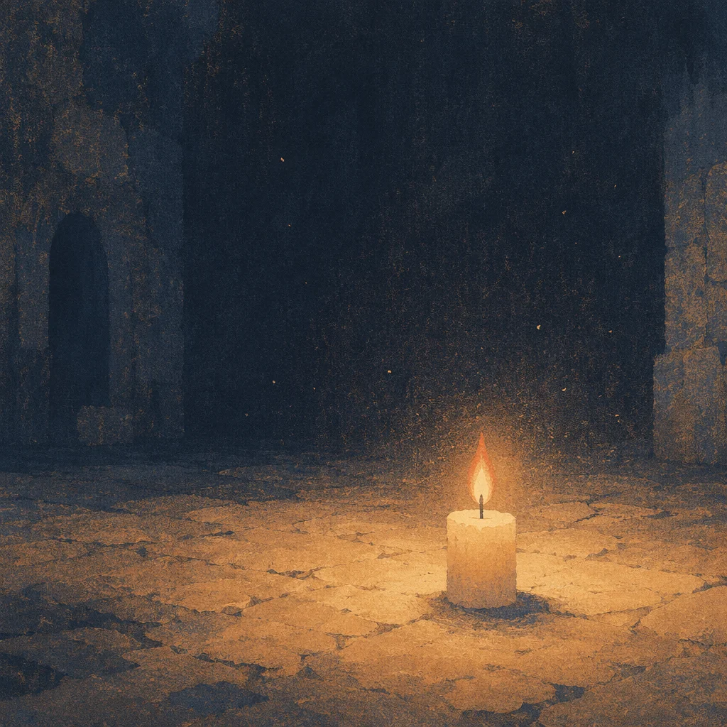 Courage Candle in Vast Darkness