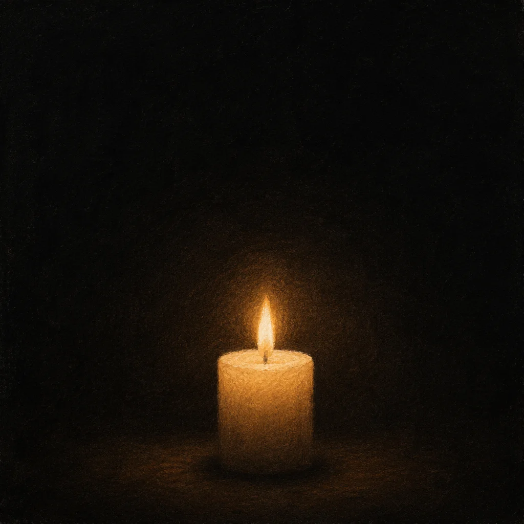 Single Candle Courage in Vast Darkness