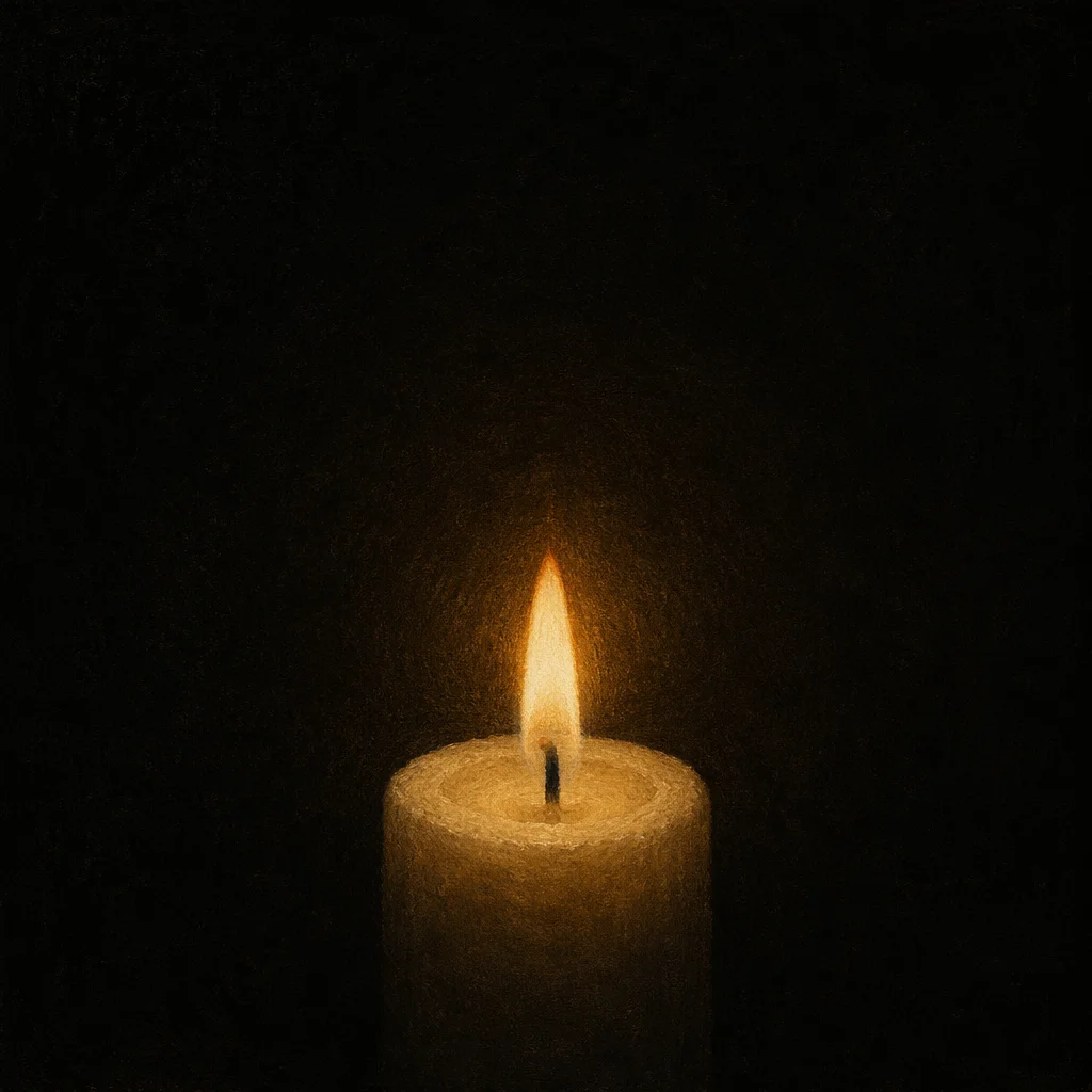 Single Candle of Courage in Darkness