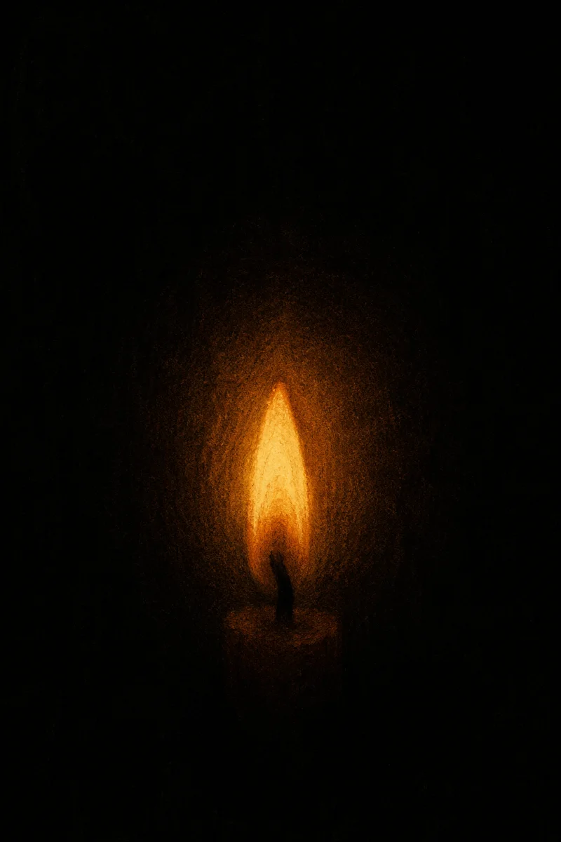 Single Candle Flame of Quiet Courage
