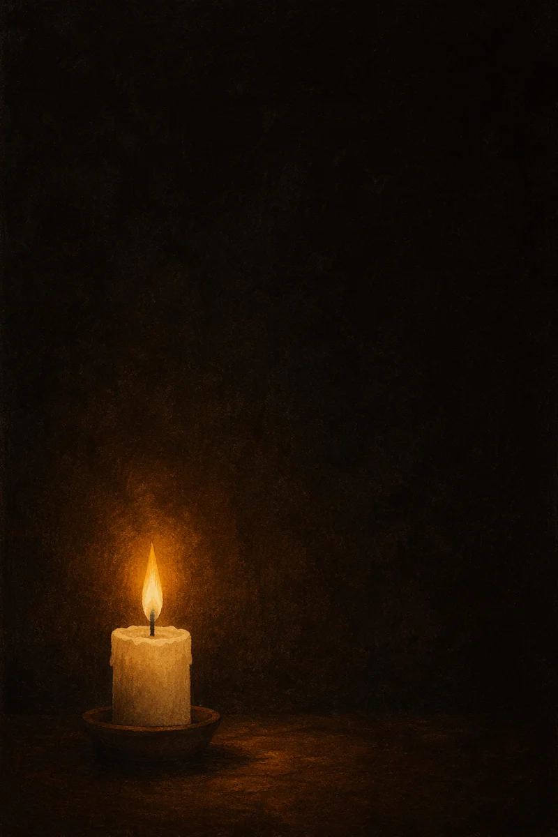 Single Candle of Courage in Darkness