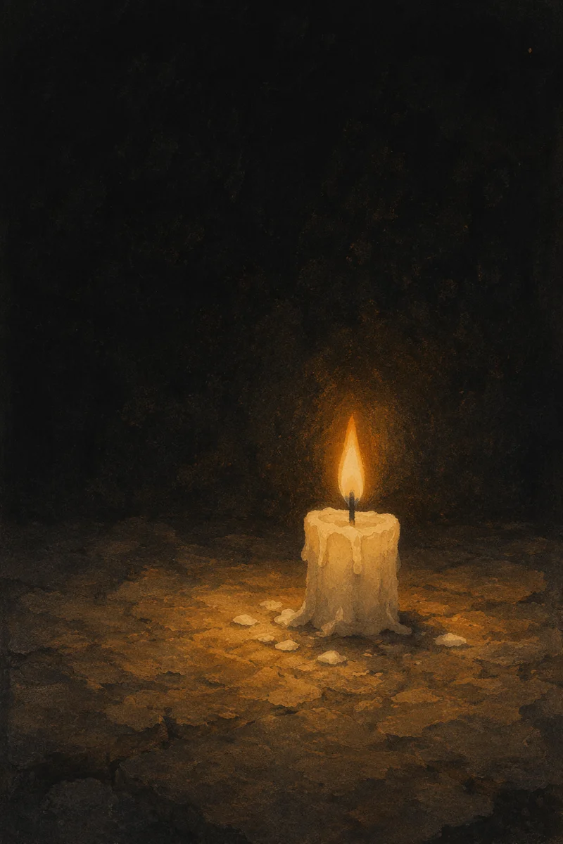 Single Candle of Courage in Darkness