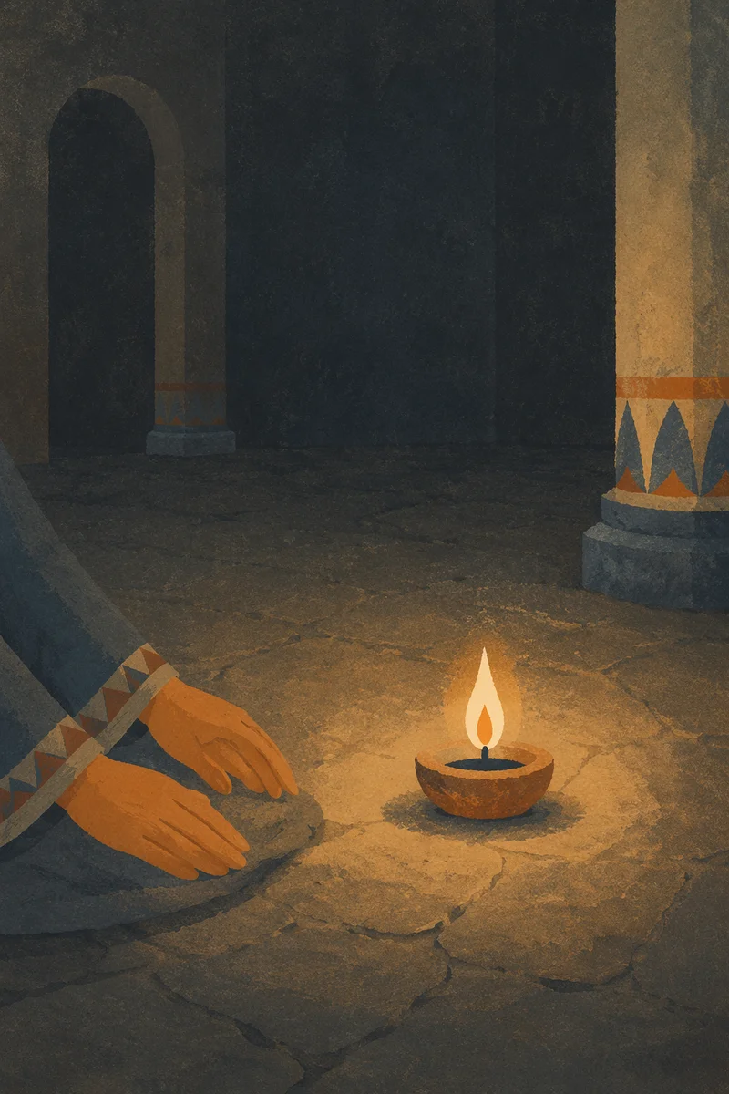 Courage Candle Burning in Vast Darkness