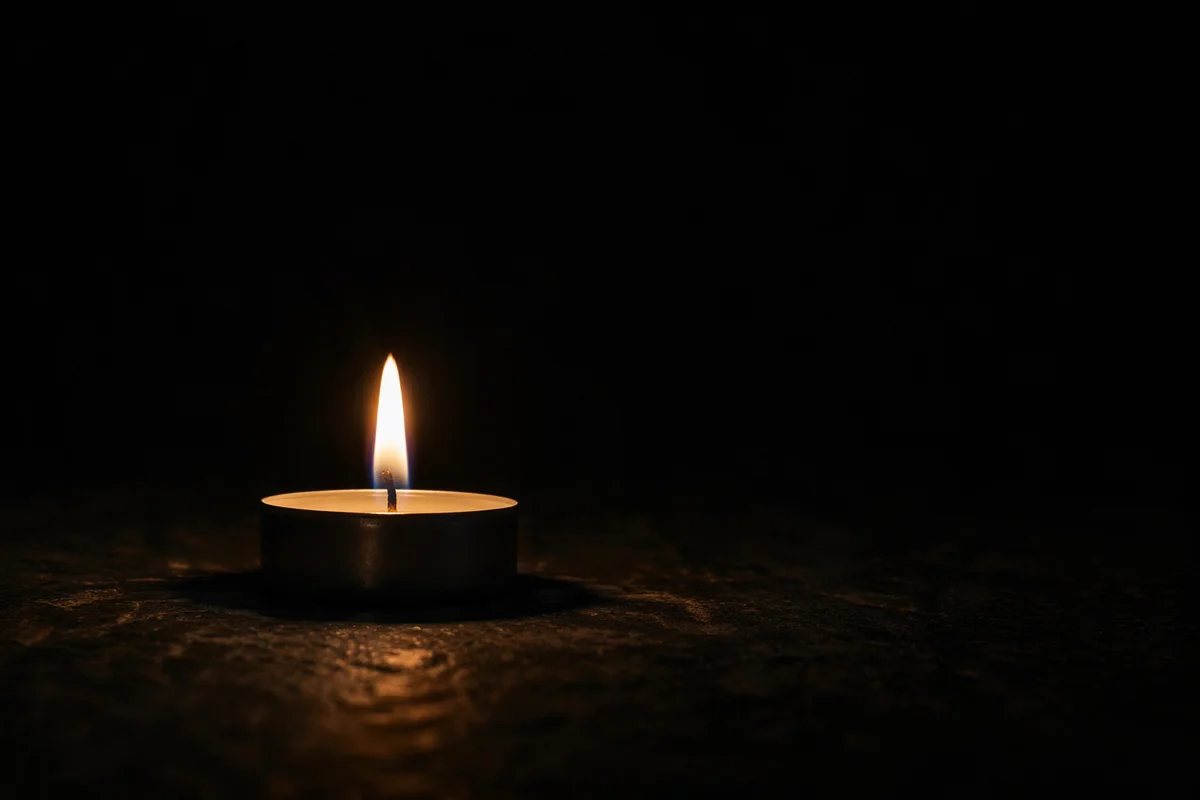 Single Candle of Courage in Darkness