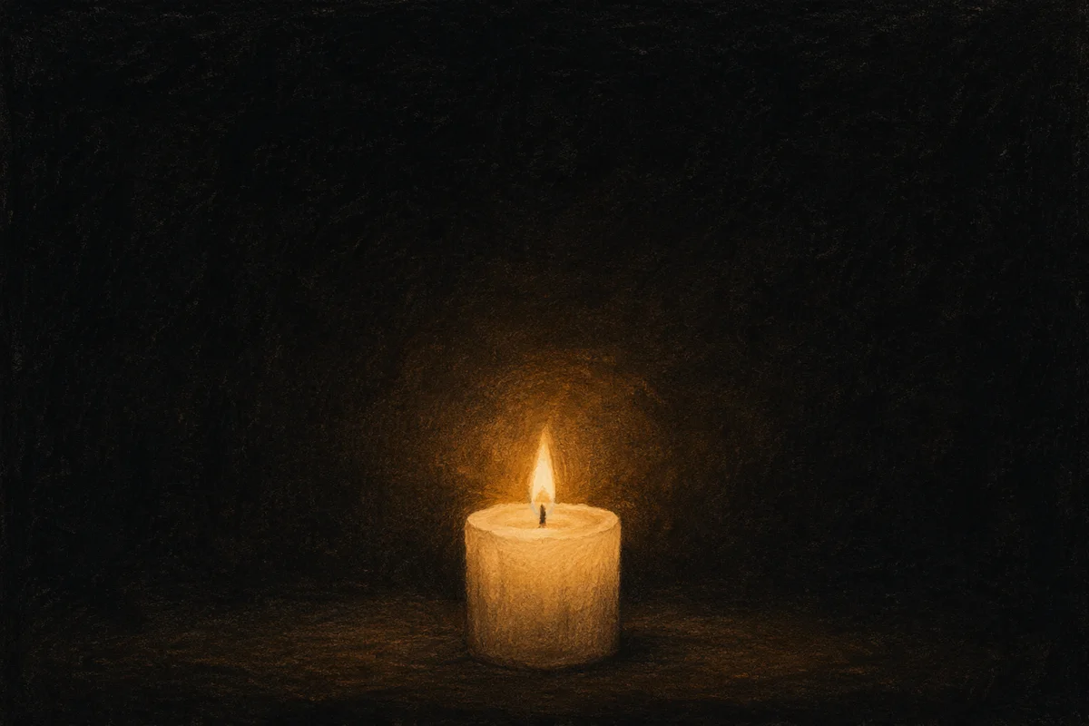 Single Candle of Courage in Darkness