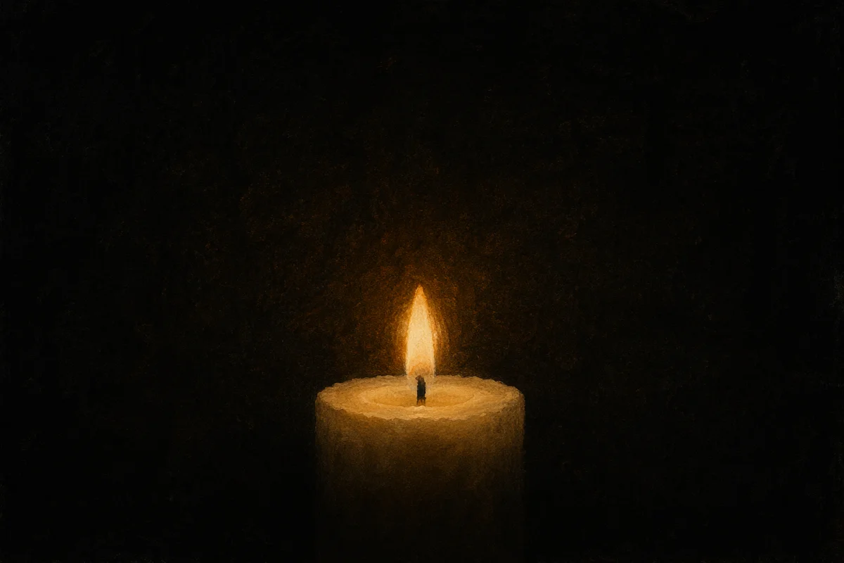 Single Candle of Courage in Darkness