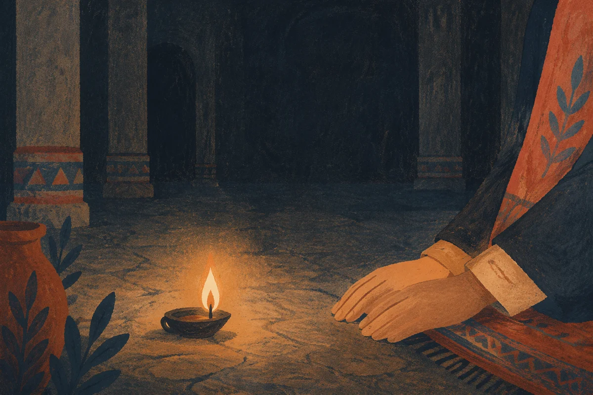 Courage Candle Burning in Vast Darkness