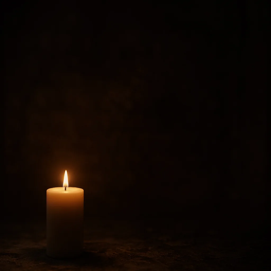 Single Candle of Courage in Darkness