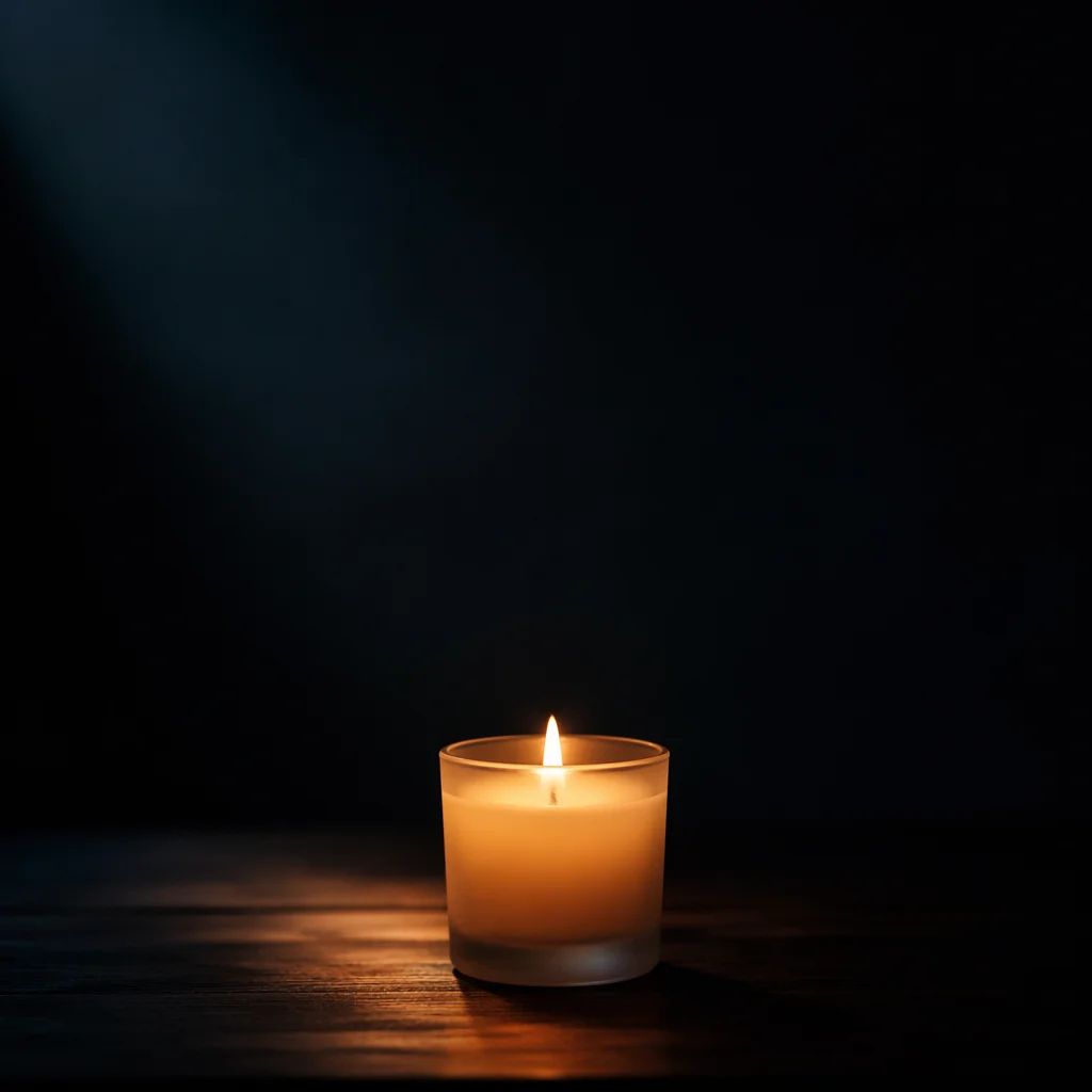 Single Candle of Courage in Darkness