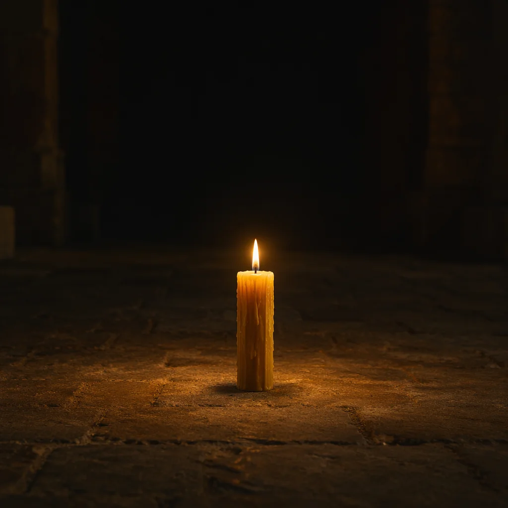 Single Candle in Vast Darkness