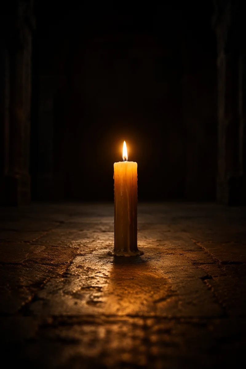 Single Candle in Vast Darkness