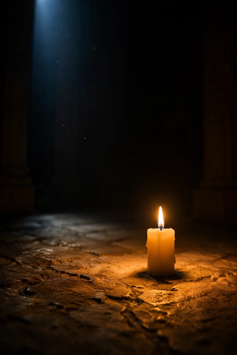 Single Candle of Courage in Vast Darkness