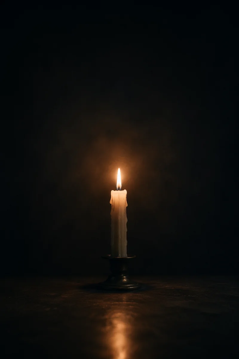 Single Candle of Courage in Darkness