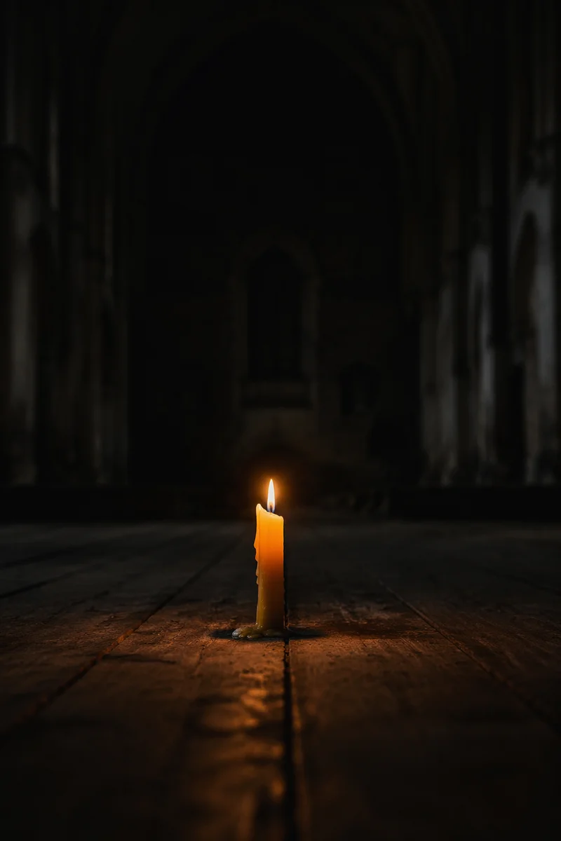 Single Candle Courage in Vast Darkness