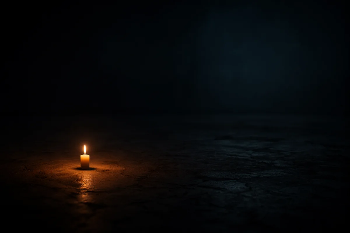 Single Candle Courage in Vast Darkness