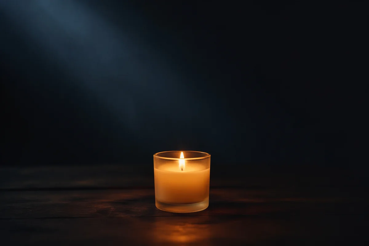 Single Candle of Courage in Darkness