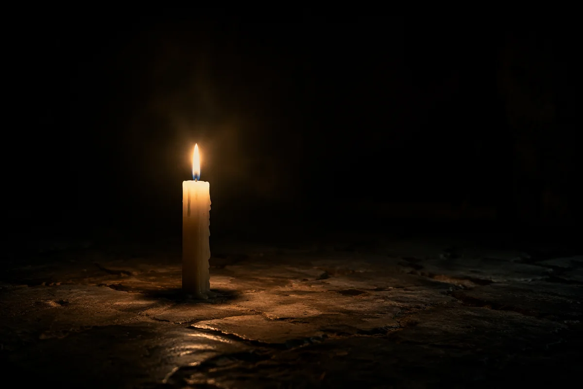 Single Candle in Vast Darkness