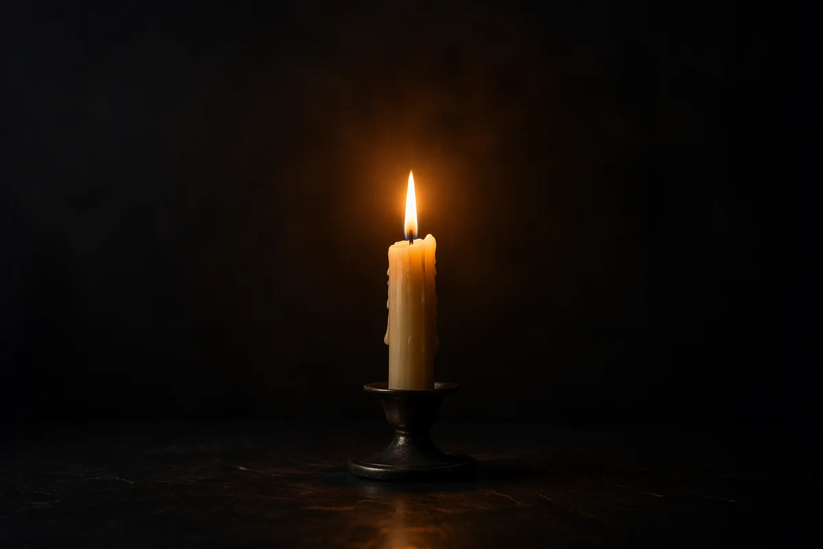 Single Candle of Courage in Darkness