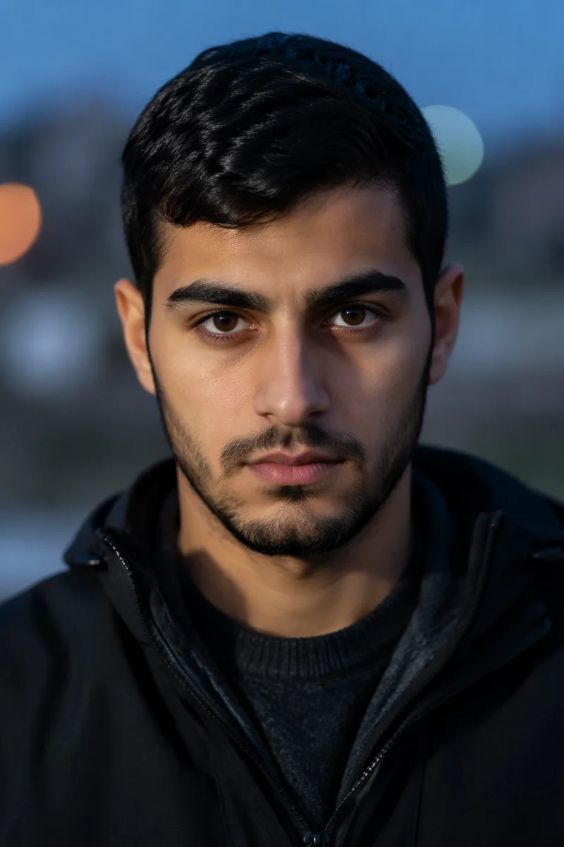 Determined Young Man Close Up Portrait