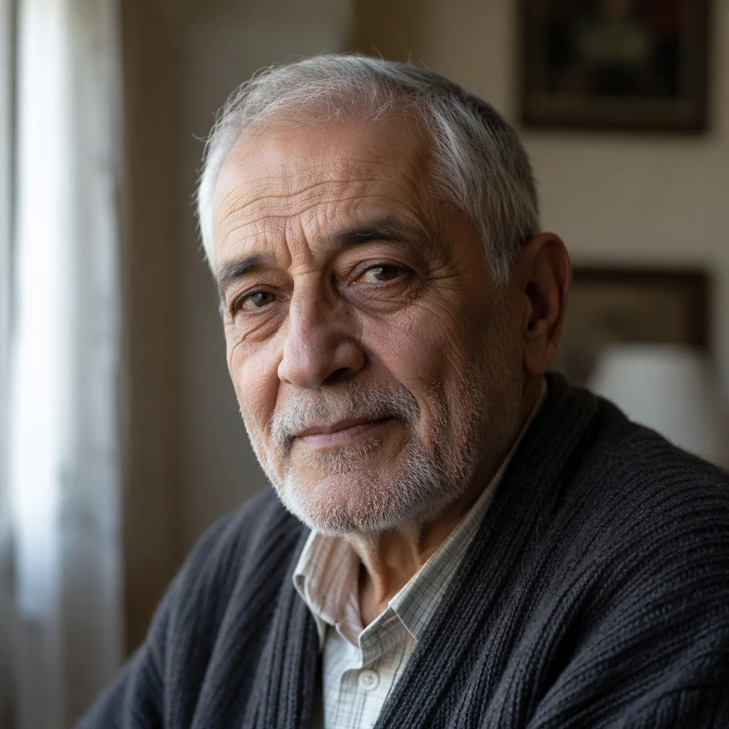 Contemplative Elderly Man by Window