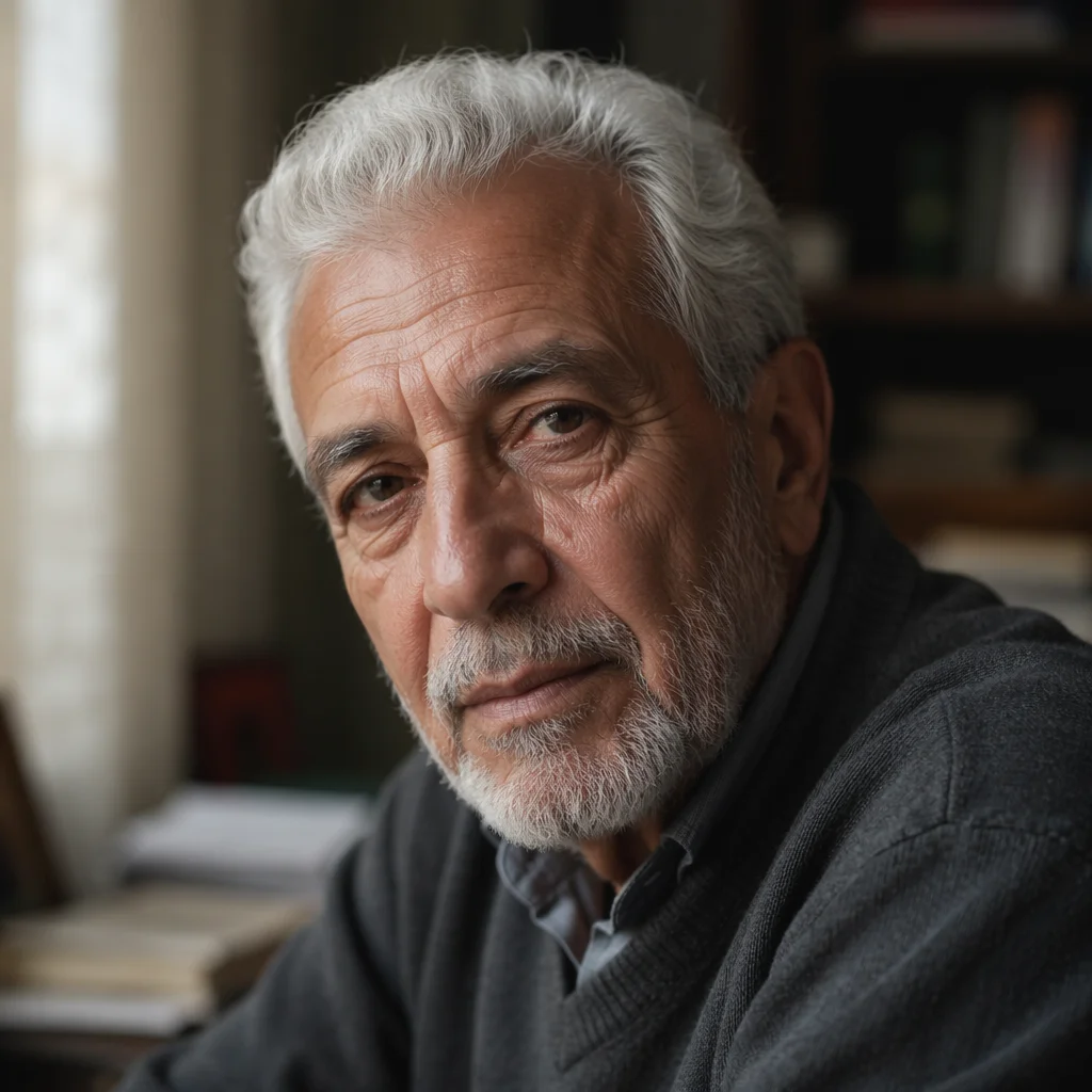 Contemplative Elderly Man by Sunlit Window