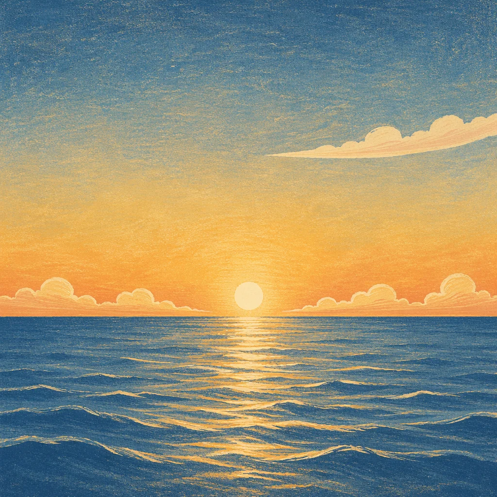 Eternal Life Sunrise Over Endless Ocean