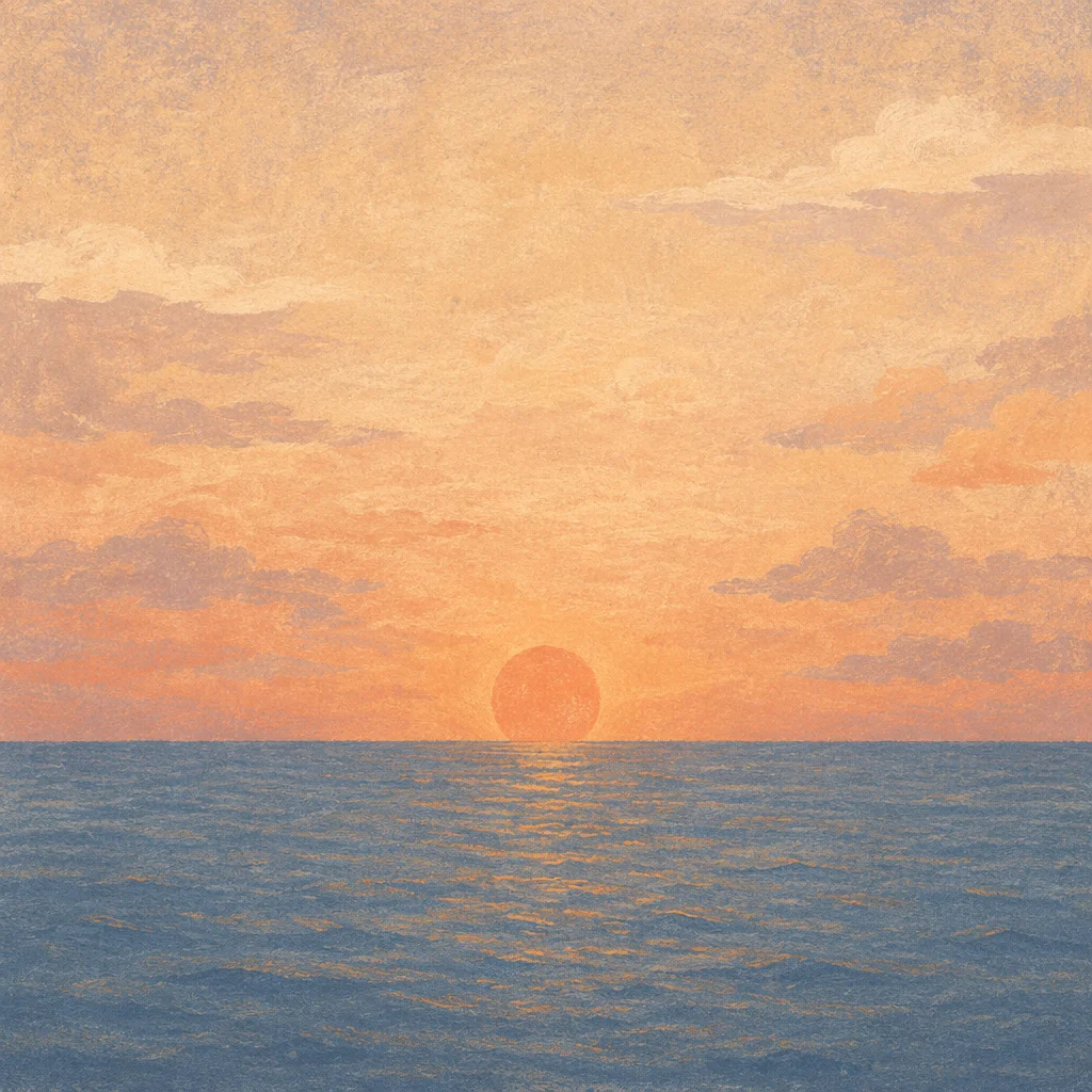 Eternal Life Sunrise Over Endless Ocean