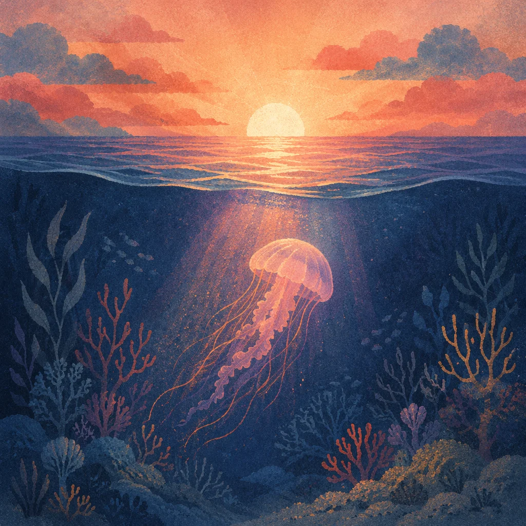 Eternal Life Sunrise Over Endless Ocean