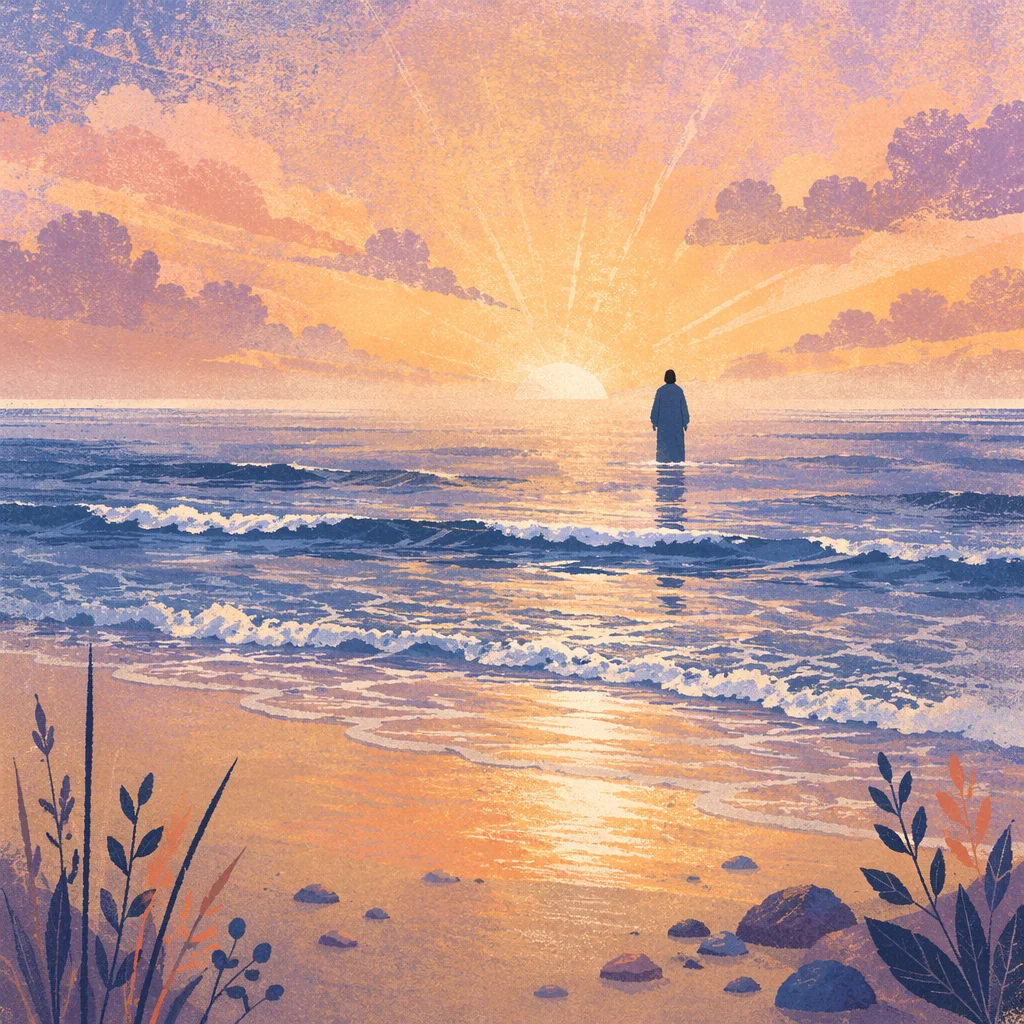 Eternal Life Sunrise Over Endless Ocean
