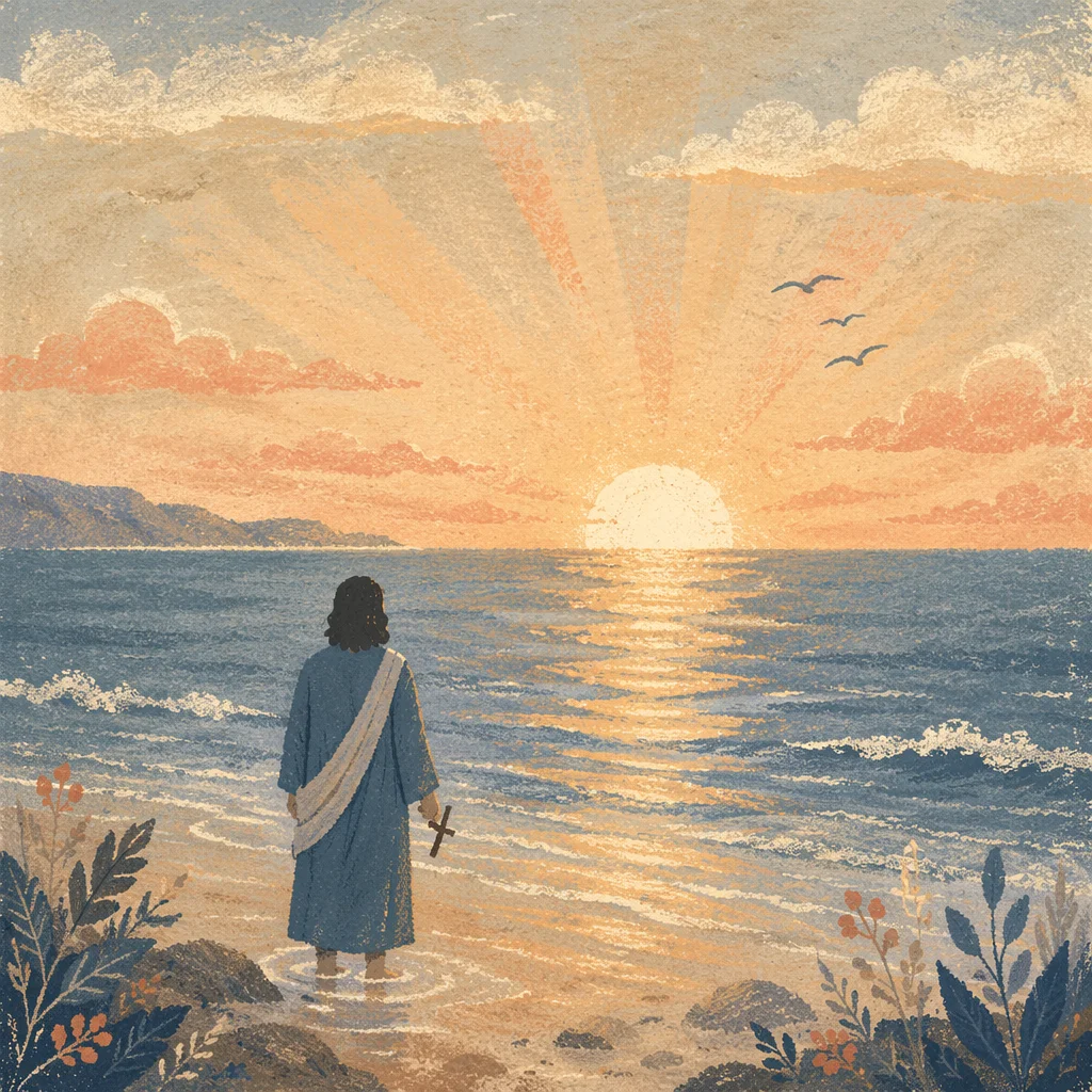 Eternal Life Sunrise Over Endless Ocean