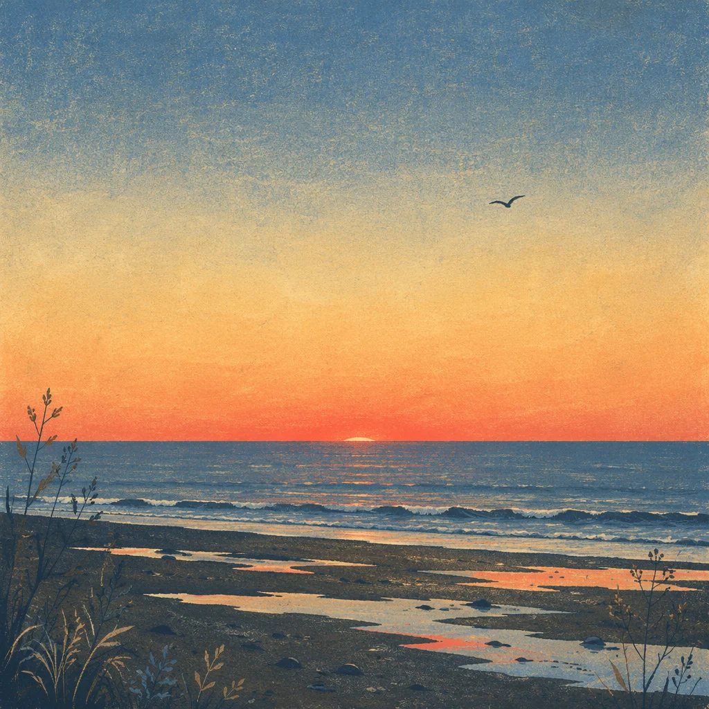 Eternal Life Sunrise Over Endless Ocean
