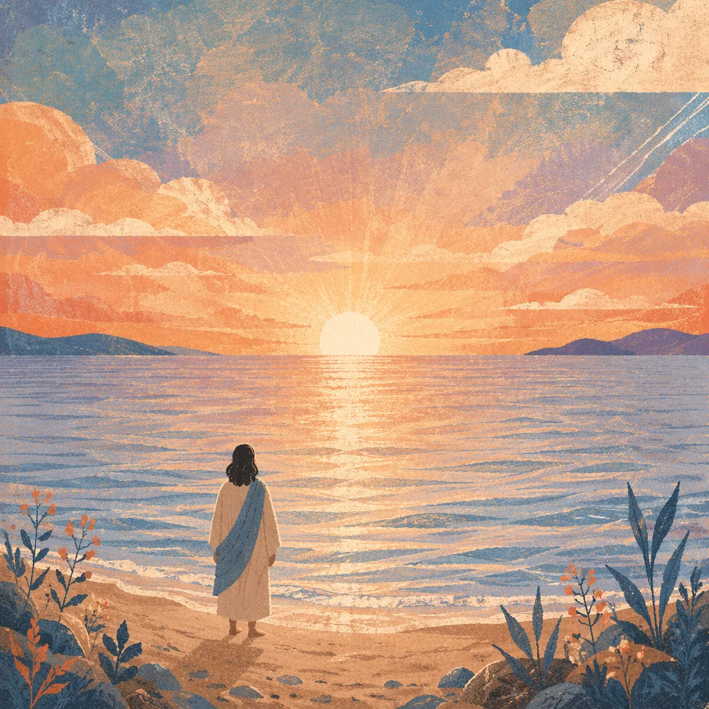 Eternal Sunrise Over Peaceful Ocean Horizon