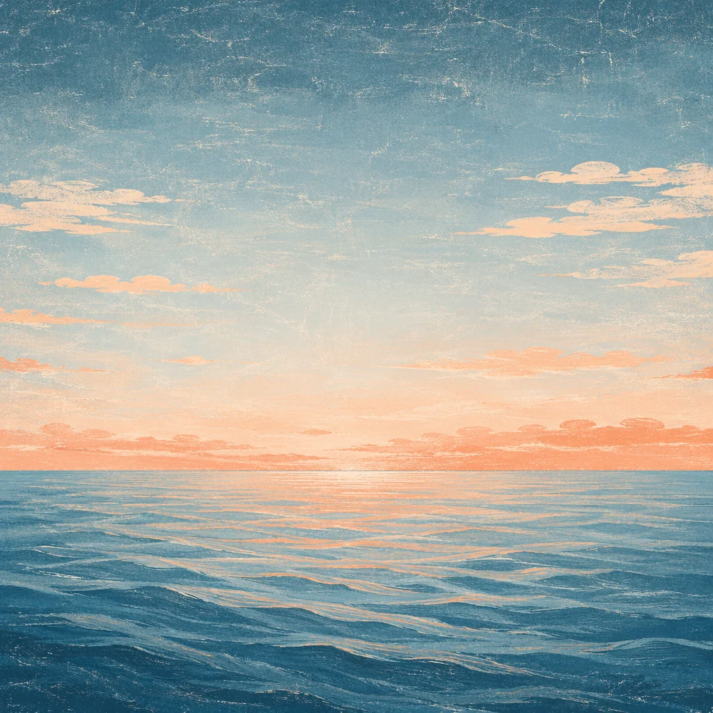 Eternal Life Sunrise Over Calm Ocean