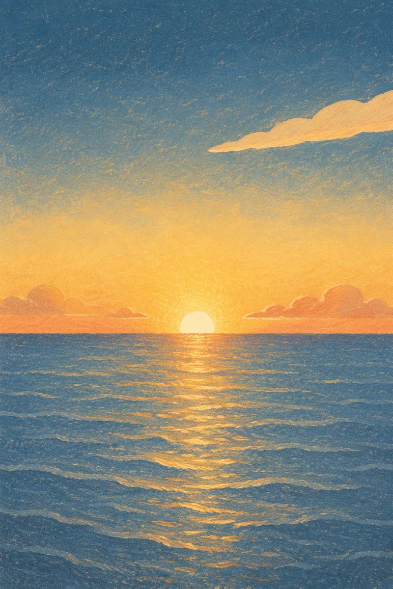 Eternal Life Sunrise Over Endless Ocean