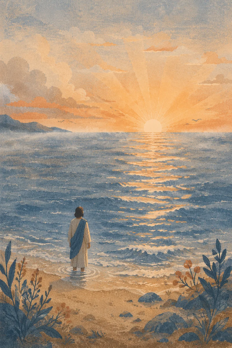 Eternal Life Sunrise Over Endless Ocean