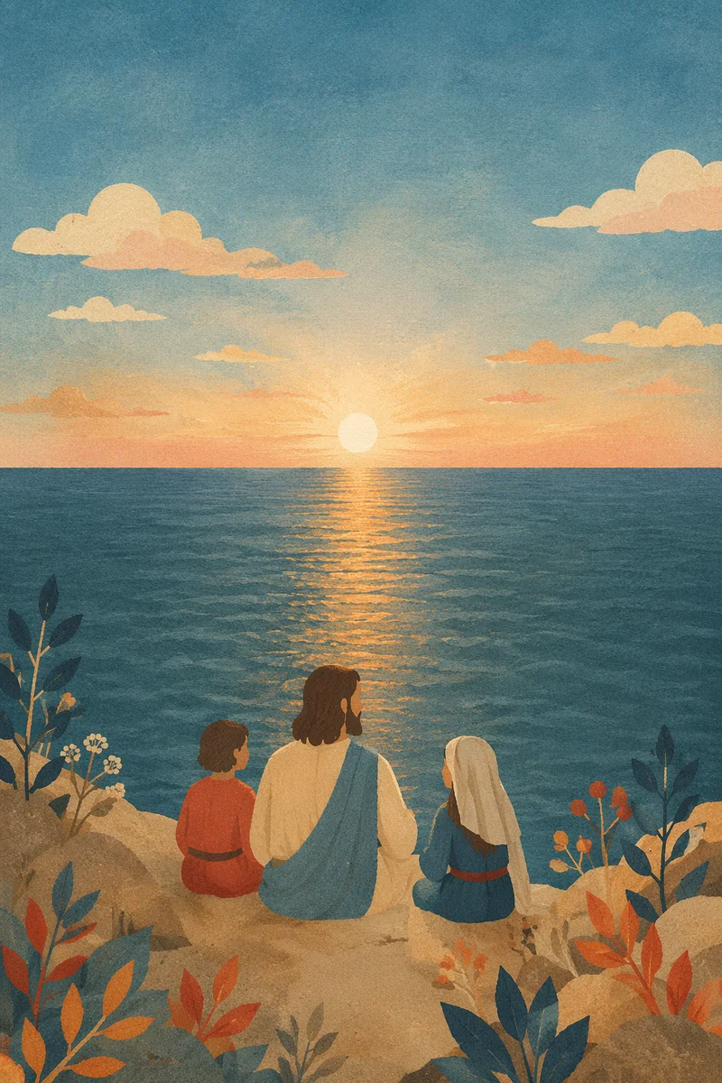 Eternal Life Sunrise Over Endless Ocean