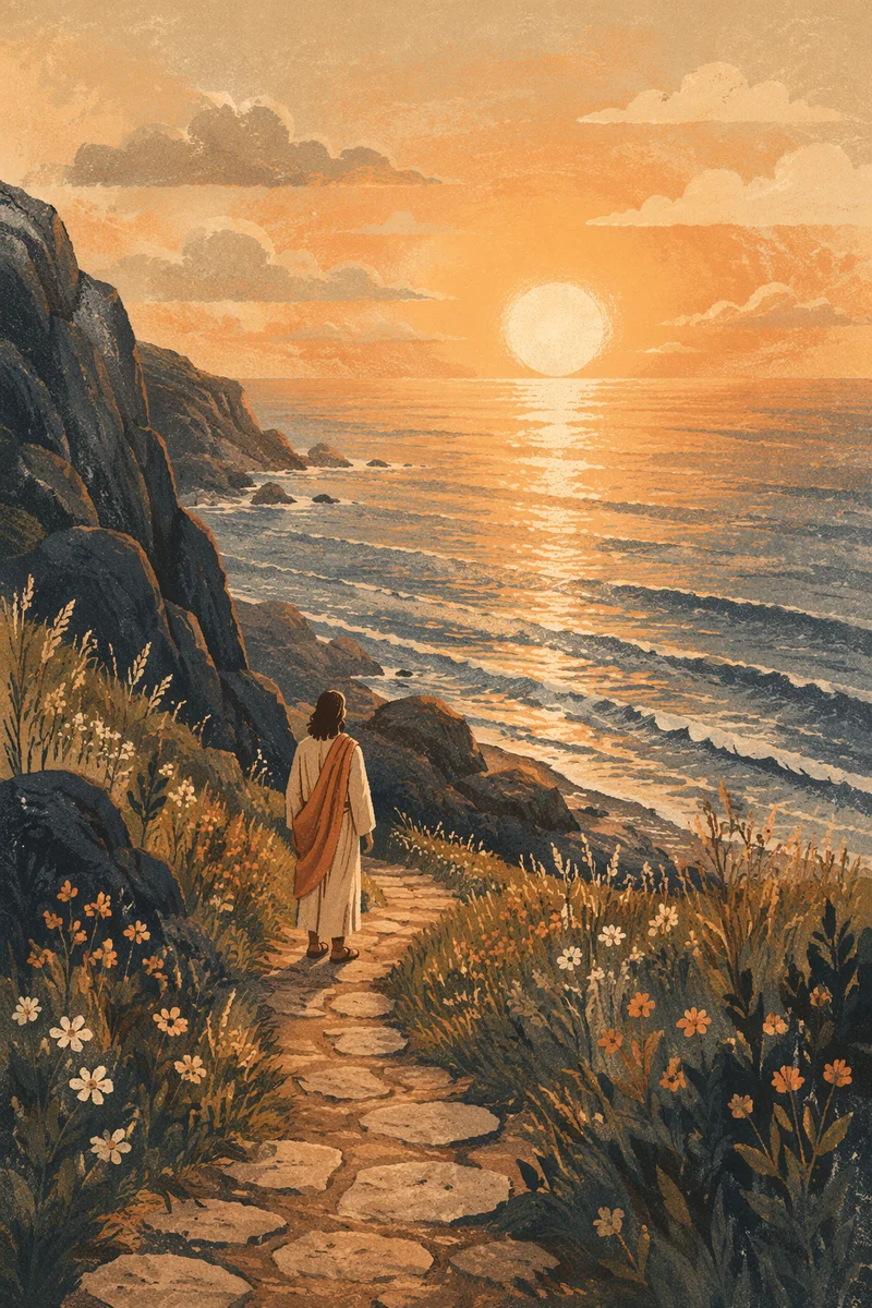 Eternal Life Sunrise Over Endless Ocean