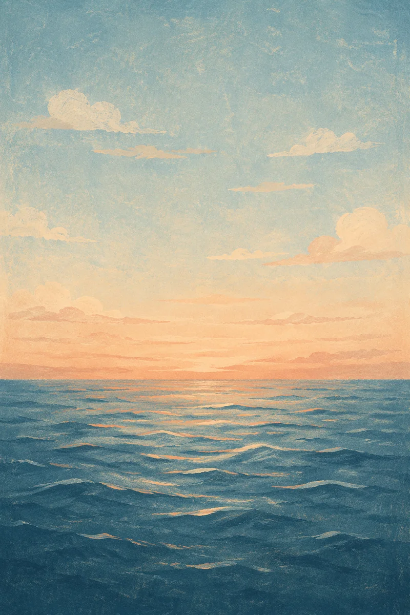 Eternal Life Sunrise Over Endless Ocean
